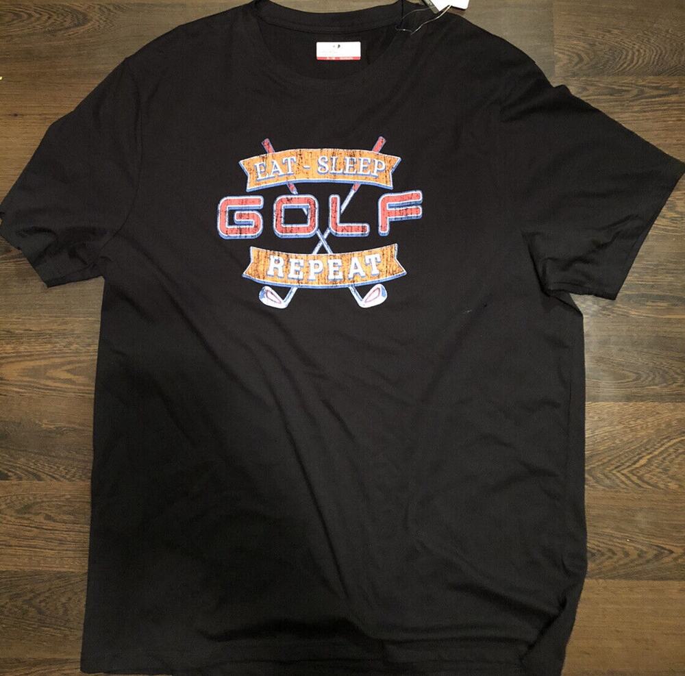 Grand Slam Performance Men's "Eat-Sleep Golf Repeat" T Shirt Size XL